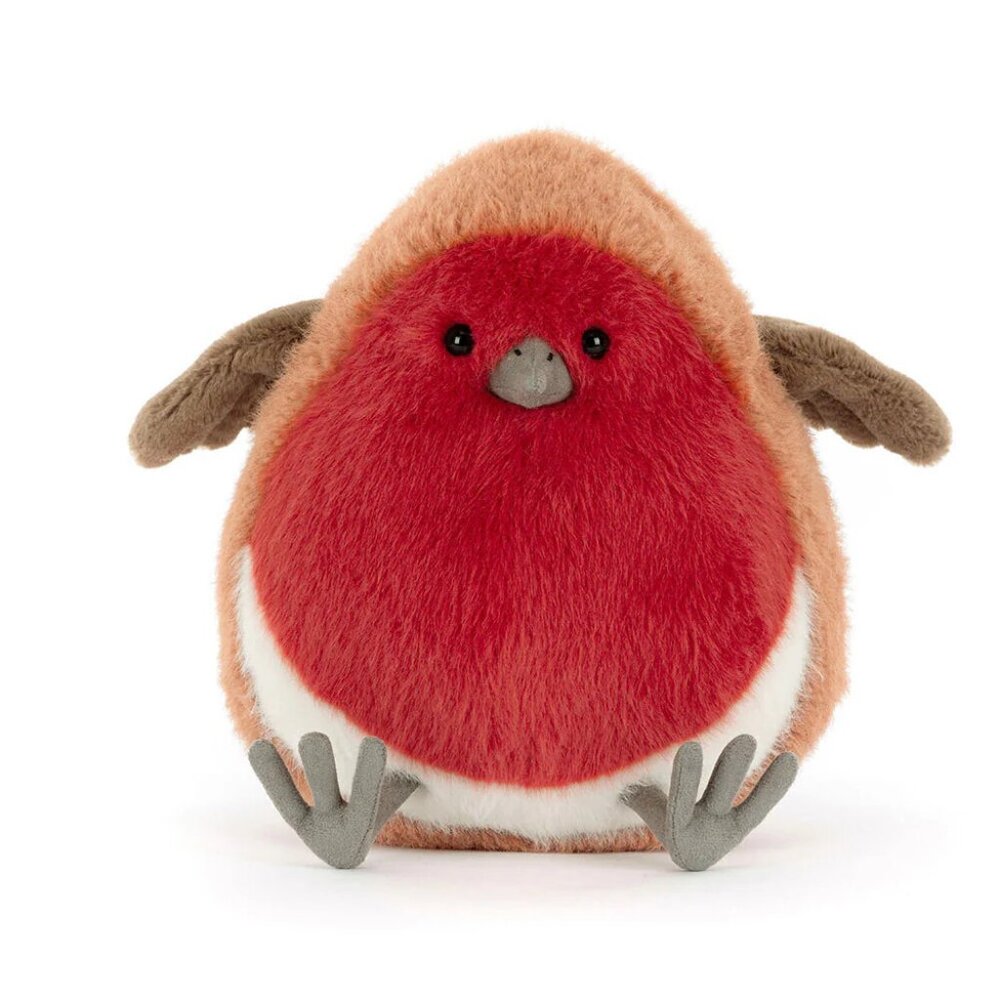 Jellycat Plum ROBIN authentic US seller in-hand HTF out of stock fat red brown - Picture 5 of 10